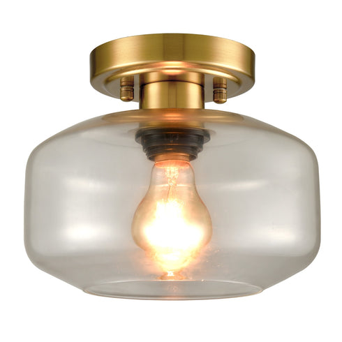 Modern Semi Flush Ceiling Lights Open Glass Drum Shade